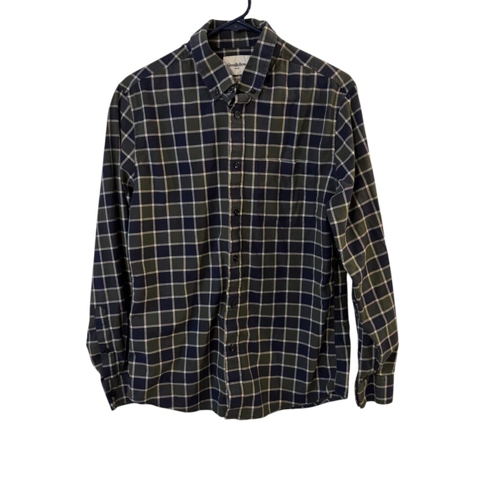 Goodfellow & CO Slim Button Down Long Sleeve Plaid Shirt Medium